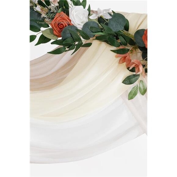 Wedding Arch Draping Fabric 3 Panels 20Ft Chiffon Fabric Drapes Arbor Drapery - Picture 6 of 8